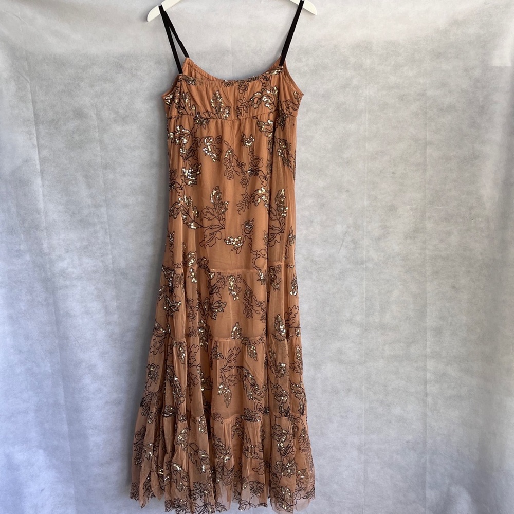 Maeve ANTHROPOLOGIE Sequined Tulle Midi Dress - Picture 13 of 16